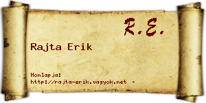 Rajta Erik névjegykártya